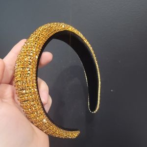 Dark gold rhinestone headband